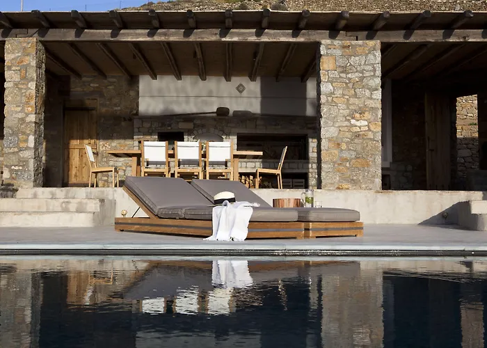 Amra - Secluded Mykonos Haven With Sea Views, Heated Pool, Gym & Hammam 别墅