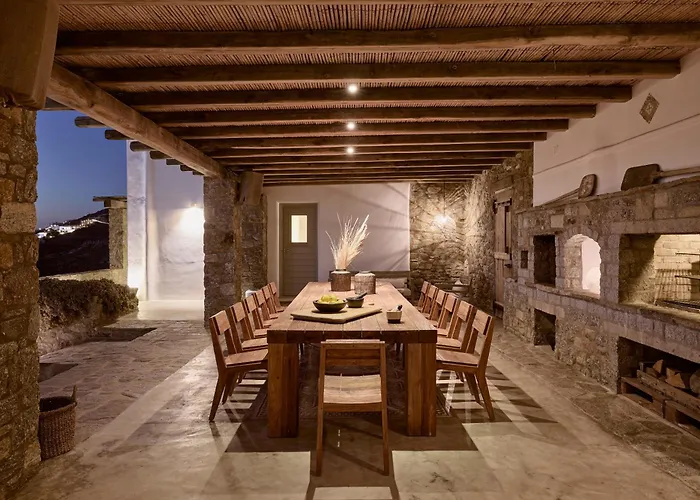 Amra - Secluded Mykonos Haven With Sea Views, Heated Pool, Gym & Hammam 别墅