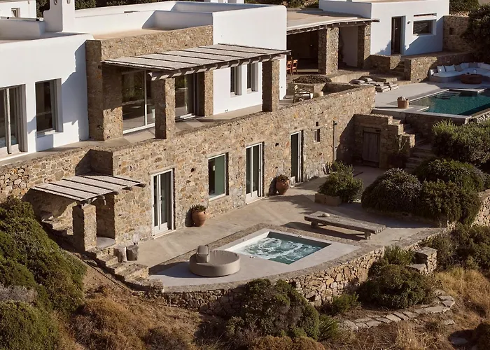 Amra - Secluded Mykonos Haven With Sea Views, Heated Pool, Gym & Hammam 别墅 法蒂亚