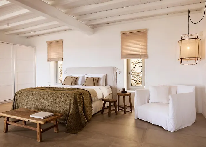 别墅 Amra - Secluded Mykonos Haven With Sea Views, Heated Pool, Gym & Hammam 法蒂亚