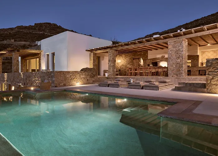 别墅 Amra - Secluded Mykonos Haven With Sea Views, Heated Pool, Gym & Hammam