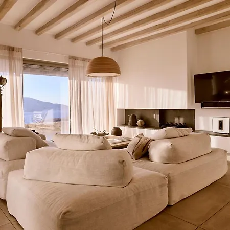 Amra - Secluded Mykonos Haven With Sea Views, Heated Pool, Gym & Hammam ヴィラ