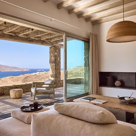 וילה Amra - Secluded Mykonos Haven With Sea Views, Heated Pool, Gym & Hammam *