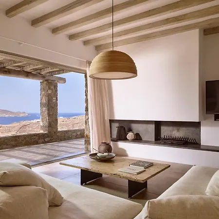 וילה Amra - Secluded Mykonos Haven With Sea Views, Heated Pool, Gym & Hammam פטליה