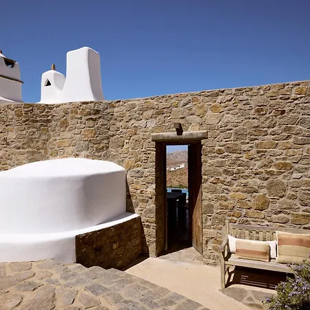 וילה Amra - Secluded Mykonos Haven With Sea Views, Heated Pool, Gym & Hammam פטליה